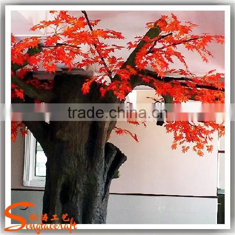 Large outdoor decoration artificial tree home decoration artificial maple tree fiberglass fake artificial red maple tree