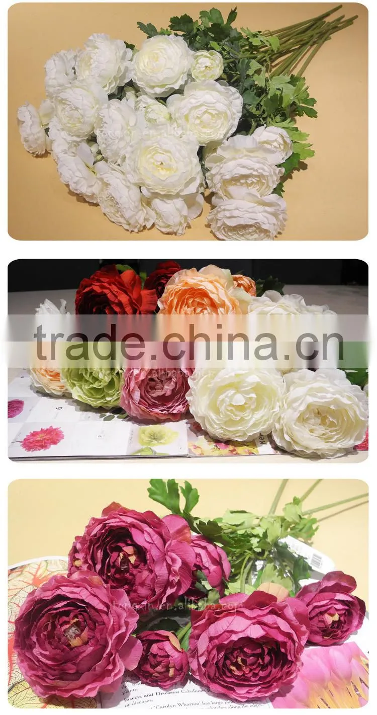 hot sell artificial ranunculus wedding low moq decoration arrangement