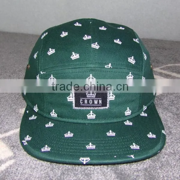 OEM Custom Wholesale 5 Panel Hat/Cap Print Pattern 5 Panel Adjustable Hat/Cap Fashion Design
