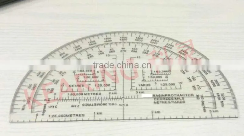 Kearing 9 inch High Quality Royal artillery military half moon protractor #KMP-3