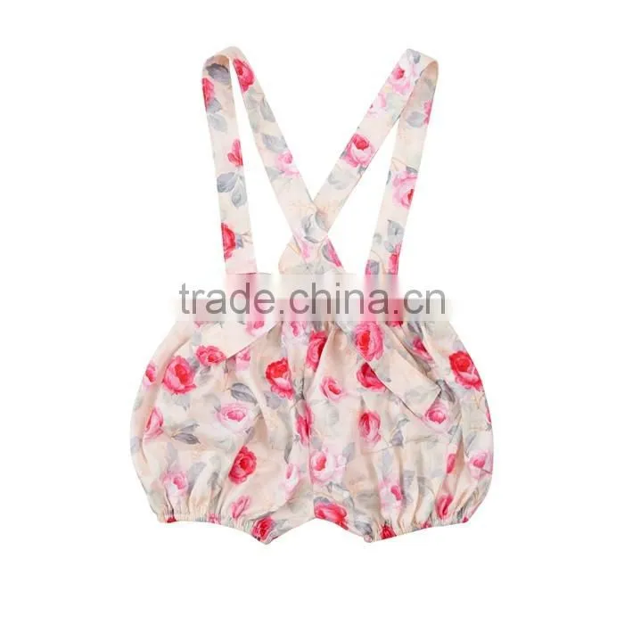 New designs Wholesale Baby Toddler Boutique Clothing Set Girl Summer Set Matching Top And Suspender Shorts With Headband
