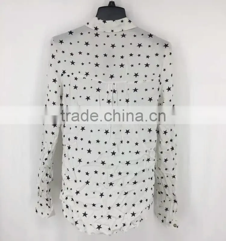 Ladies garment stock lot stars full print branded shirt