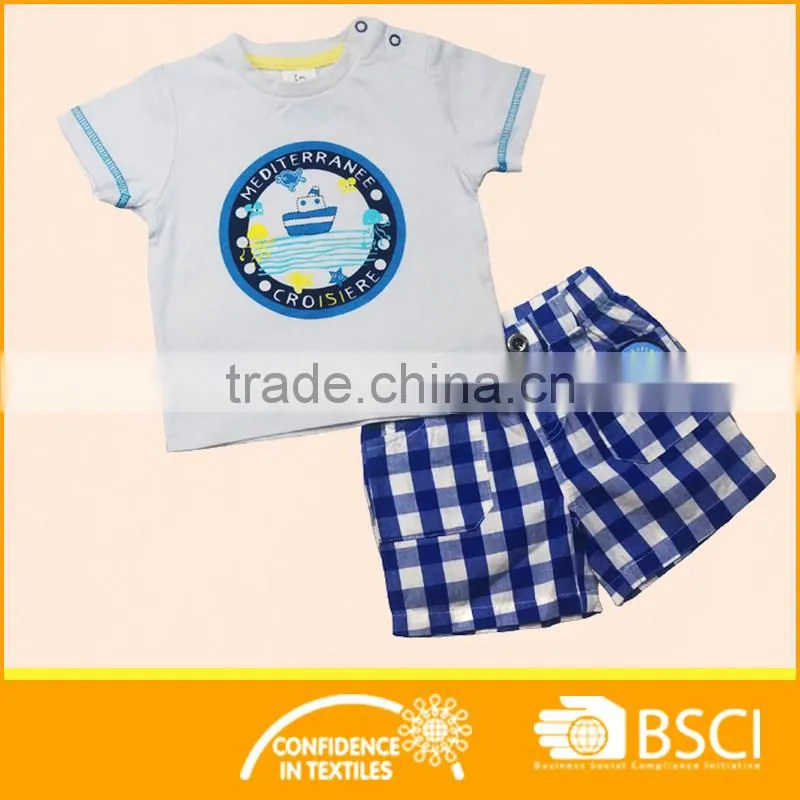 Newborn Baby Two Pcs T Shirt Twill Short Clothing Set