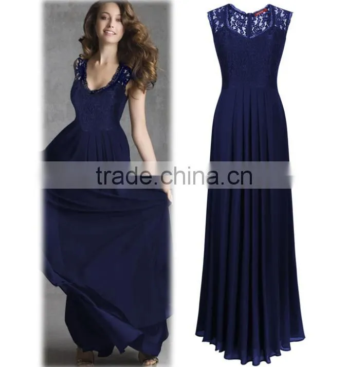 The new lace dress European sleeveless hollow sexy halter dress
