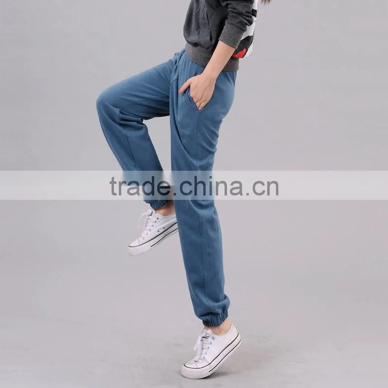 Womens fashion harem sweat pants lady plain dance harem sweat pants