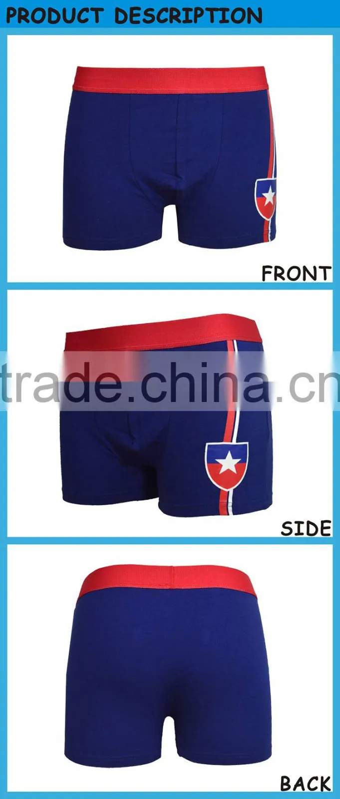 Professional Man's Brief Cotton Spandex Fabrics Boxer Shorts