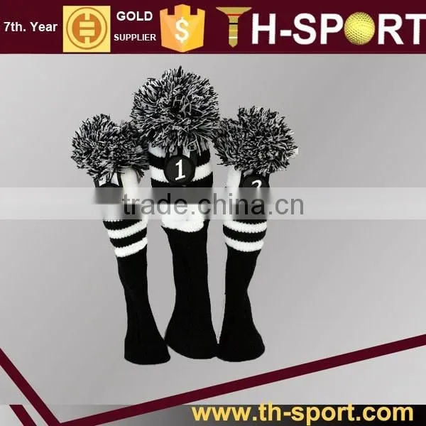 Factory POM POM golf headcover with OEM logo