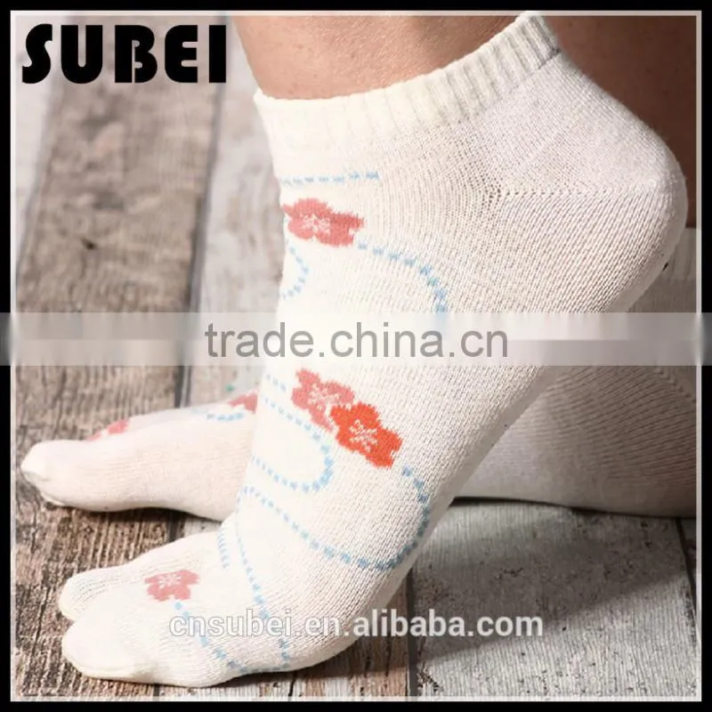 Flowers pattern socks, cute 2 toe socks