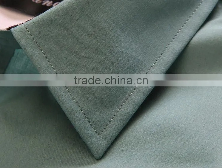 Slim light blue color short sleeve cotton men shirts