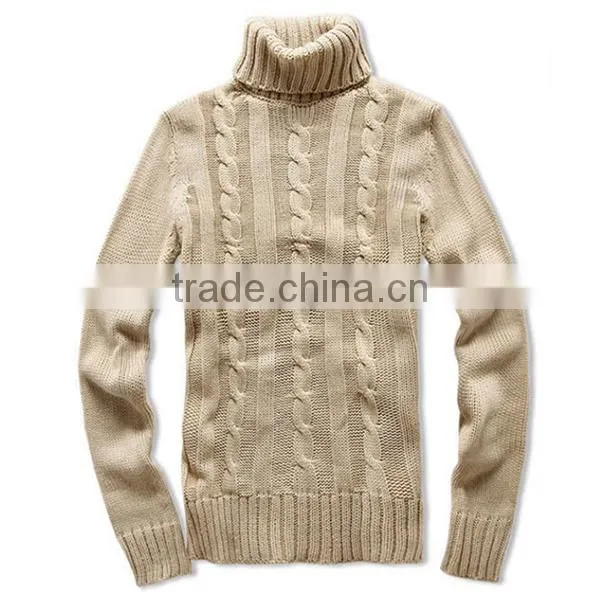 Men's fashion cable pullover turtle model sweater