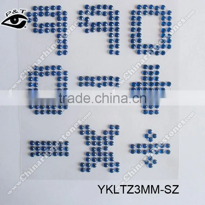 3MM Acrylic Rhinestone stickers Numbers Pattern Sticker Decal For Decoration
