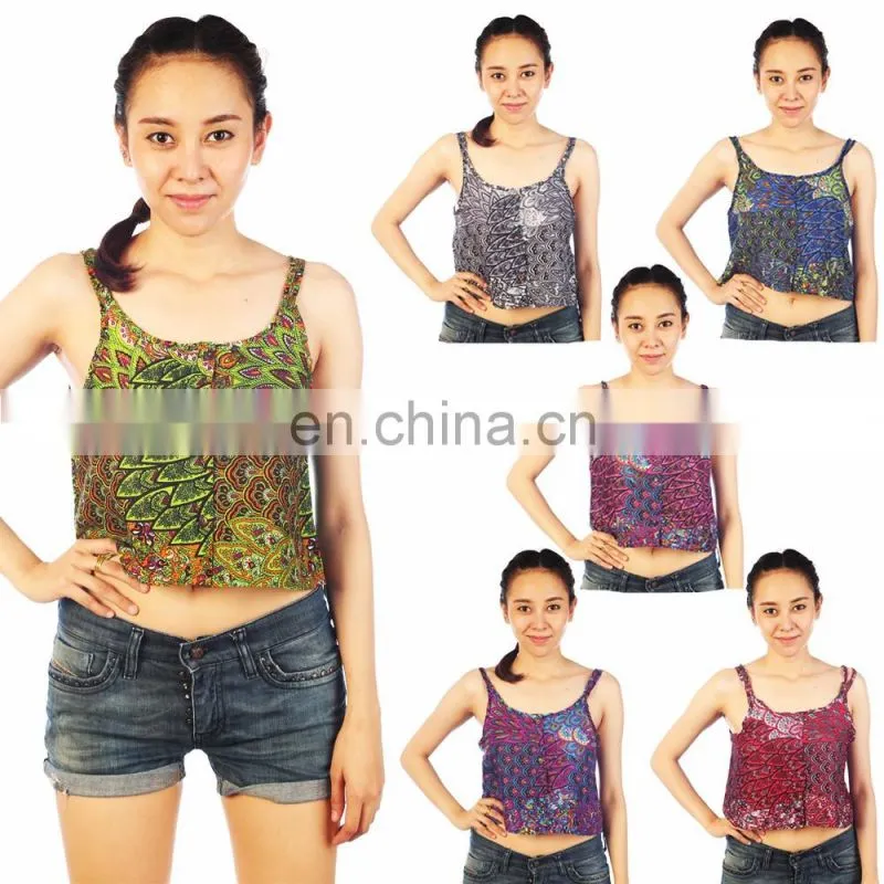 Lofbaz Women Casual Crop Vest Lose Cami Tank Spaghetti Sleeveless Tops Shirts