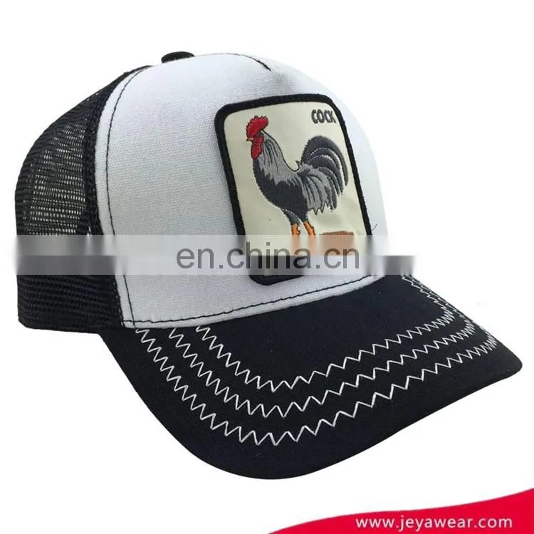 Custom your own design Cock logo 5 panel mesh trucker baseball cap snapback hat wholesale