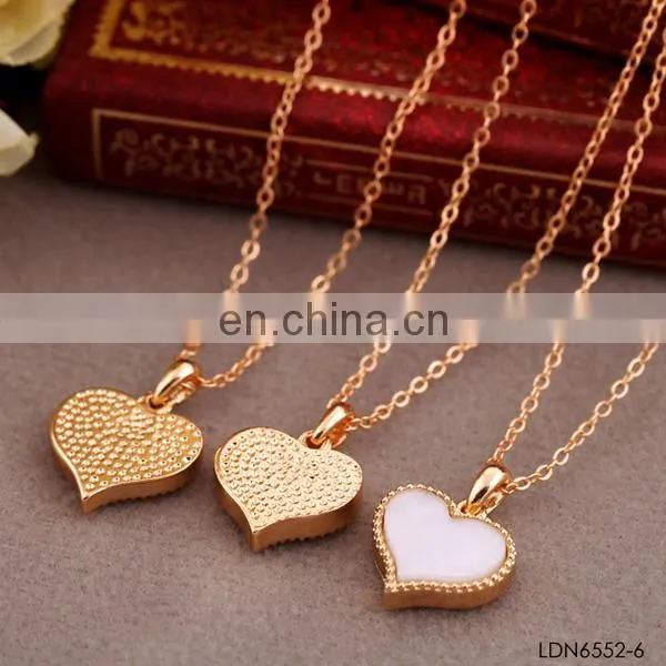 Cute couple love heart enamal Valentine's Day pendant necklace