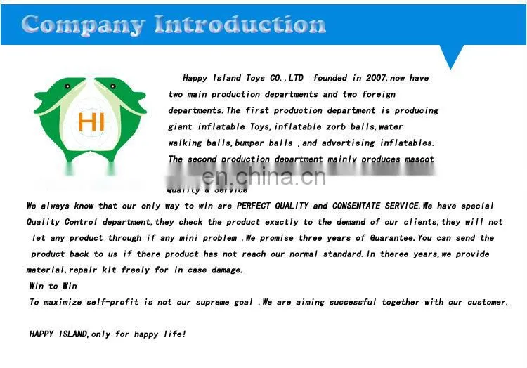 HI 2m DIA 1.0mm Inflatable Water Ball Water Walking Ball For Rental