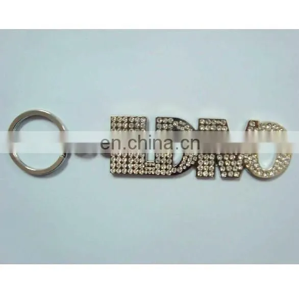 fully shiny stone metal key chain for promotion gift