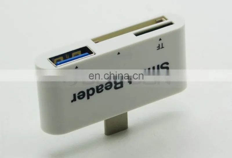 USB-C Card Reader 3 in 1 Type C USB 3.1 5 Gbps TF SD Card Reader Type-C with USB 3.0 Port/TF/SD Smart Adapter for MacBook
