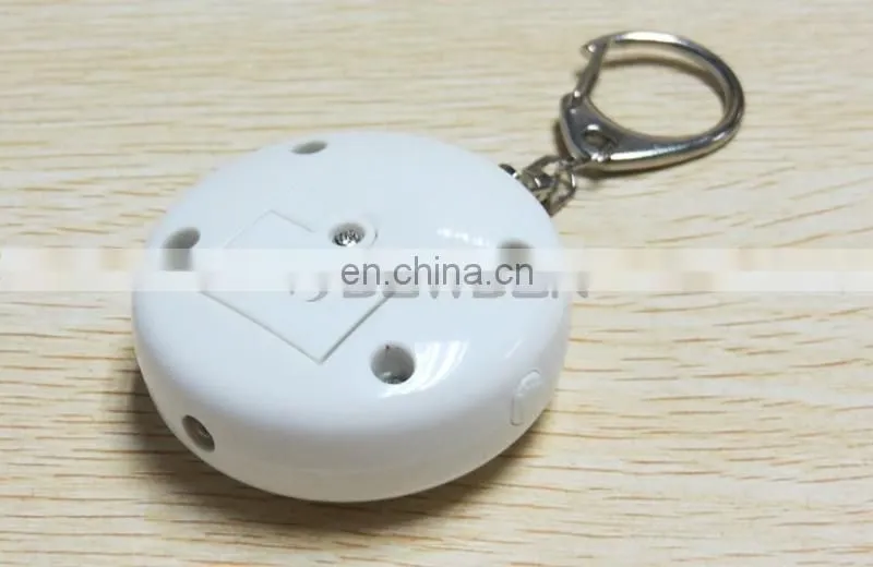 Promotional Gift Round Shaped Mini Keychain Personal Alarm With LED Light