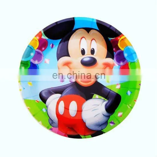 Popular disposable 7" round cute paper party plates for party supplies decorations
