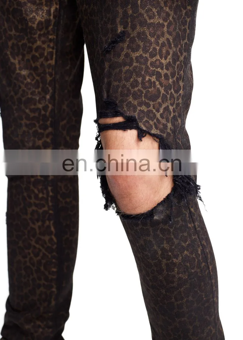 DiZNEW FOIL Coated BROKEN TEXTILES STRETCH Denim JEANS FOR MEN