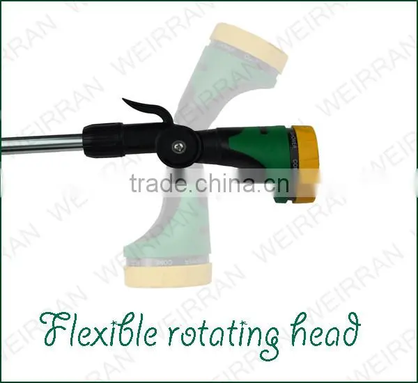 (84706) Garden watering tool hose end sprayer, 8 patterns aluminum TPR covered 16'' water wand