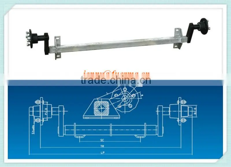 torsion trailer axles without brake