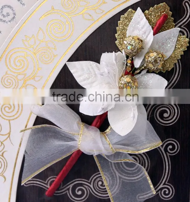 Special Product Flower Shaped Vintage Pakistan Style Wooden Wedding Invitations