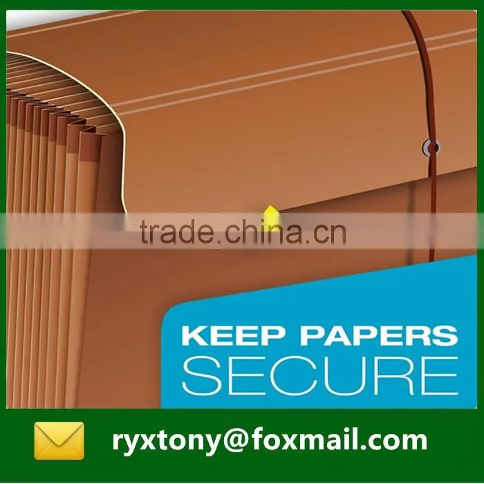 Kraft paper handmade expanding wallet with elastic string