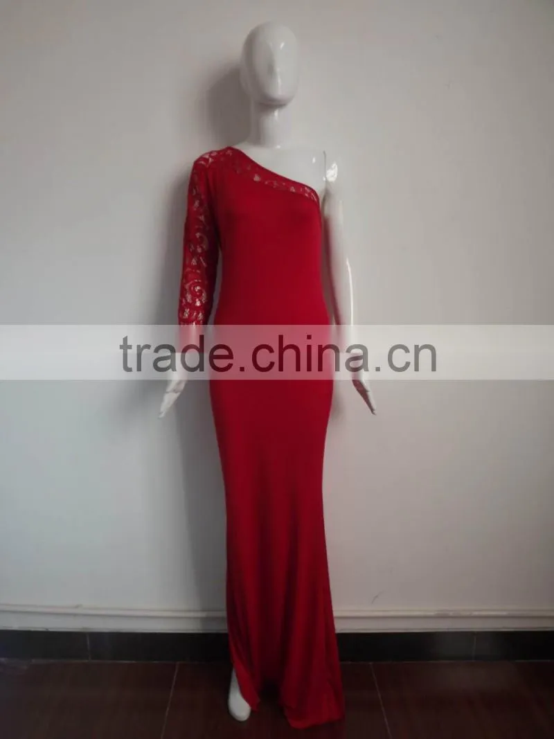 Ladie fashion dress Long Sleeve evening dress sexy free prom dress