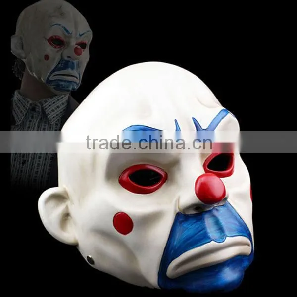 Latest Halloween mask joker robbers mask eco-friendly Halloween resin mask The Dark Knight Joker batman clown mask