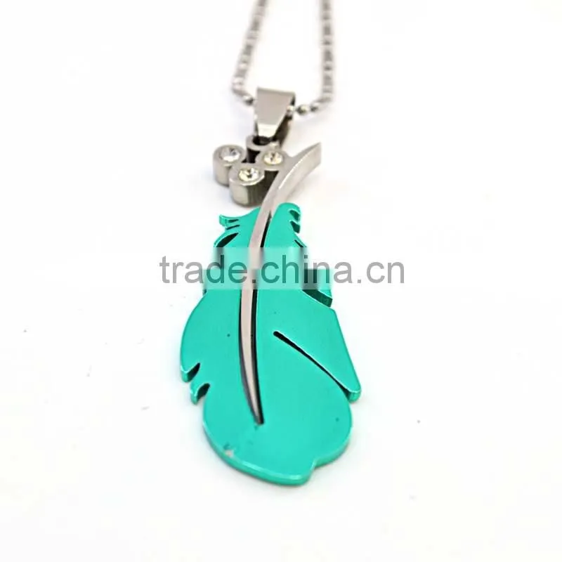 Custom Made Charms Wholesale Silver Feather Charm Pendants