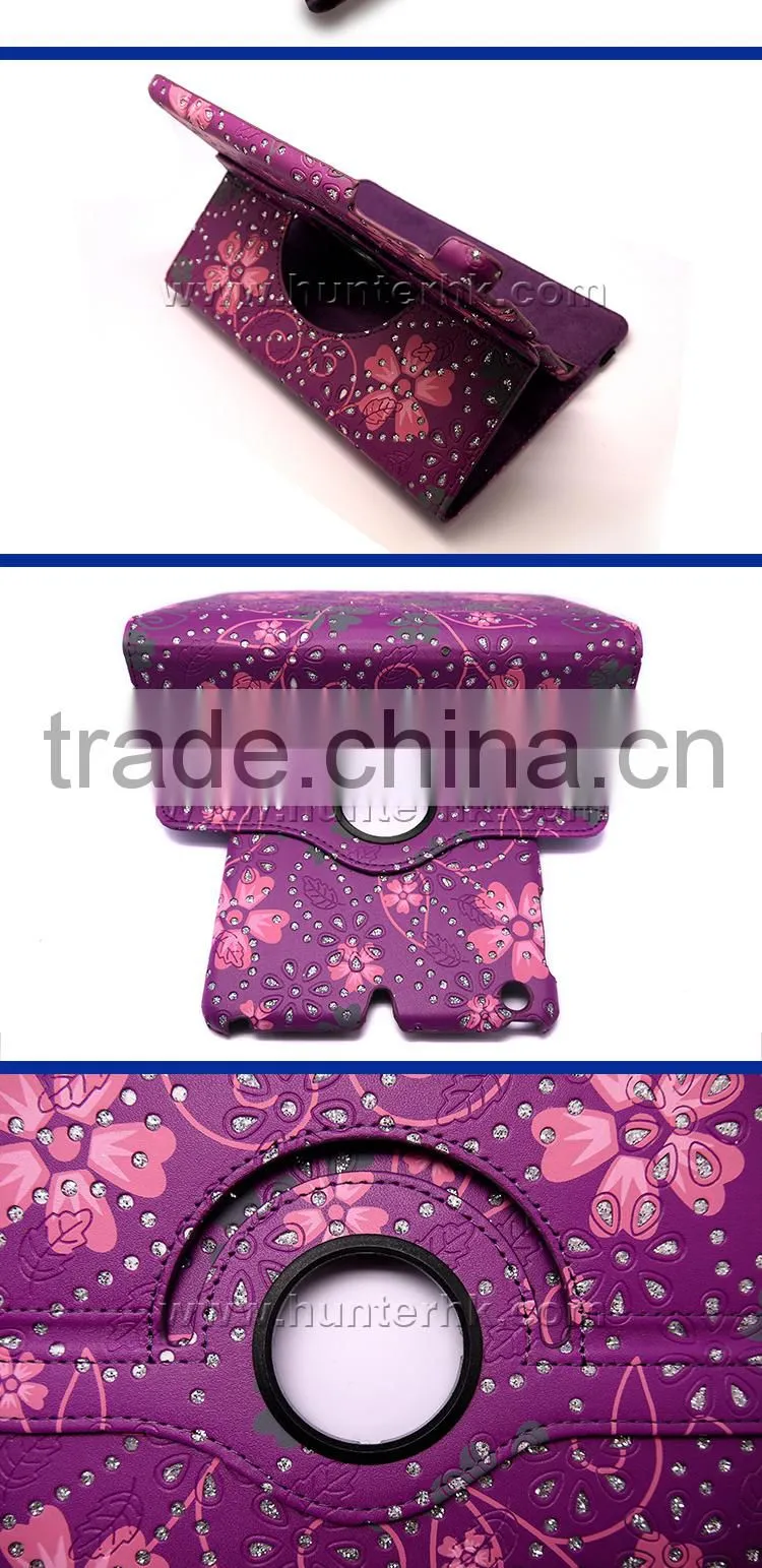 Floral Revolving Flat Computer Cover For iPad Mini