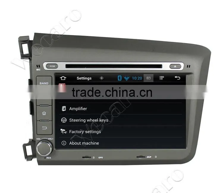 Wecaro android 4.4.4 car dvd player high quality 8 for honda civic navigation system OBD2 Playstore 2012 2013