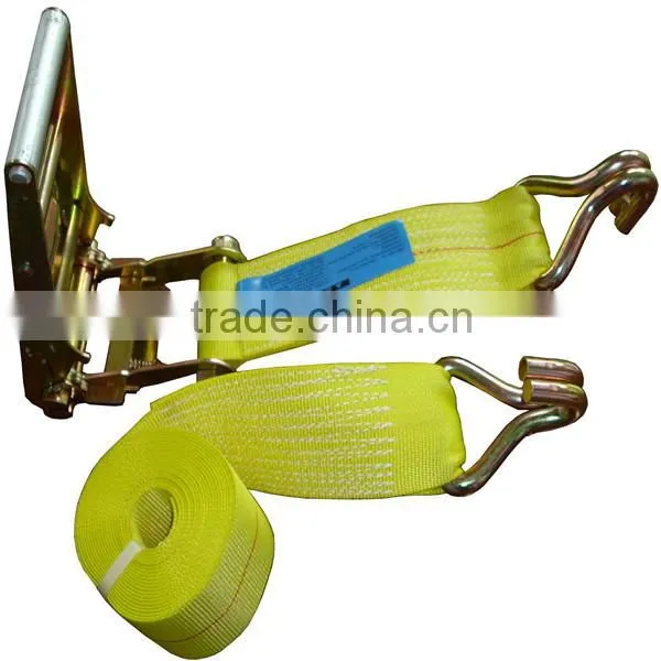 IOS 9001 and CE Certification 10T cargo lashing belt with hooks