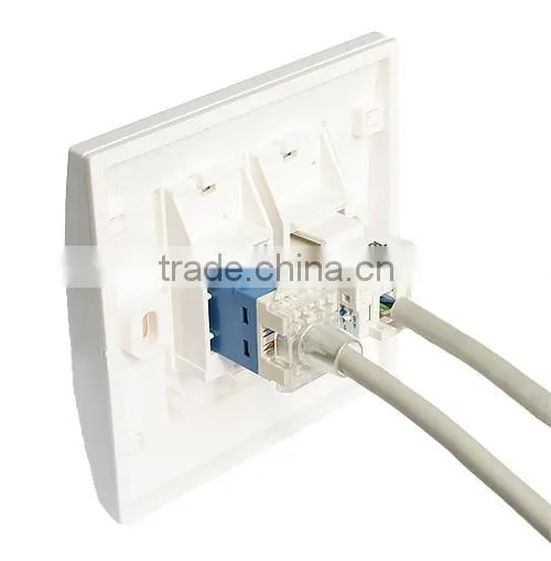 cat5e double ports network faceplate