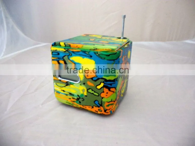 Deluxe Colorful Slip N Slide Cube Shape Digital Tuning Radio
