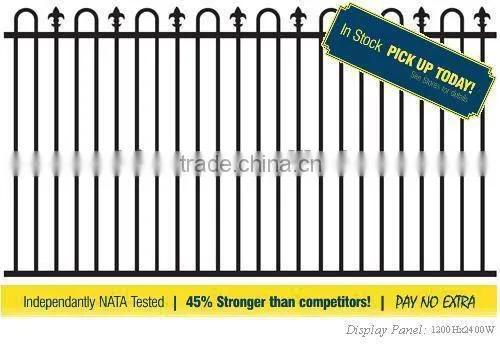 Decorative 1200H*2400W loop top and spear pool fencing