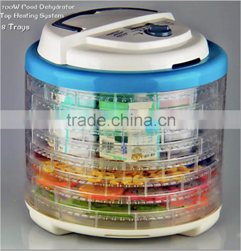700W Electric Food Dehydrator With Dia Timer and Temperature Control With 12 Removable Trays FD-600B