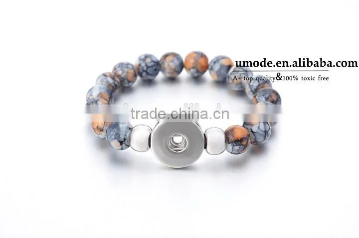 2015 Interchangeable beads Snap Jewelry button bracelets 18mm Ginger Snap Button Bracelet pulseras bead Snap Bracelets
