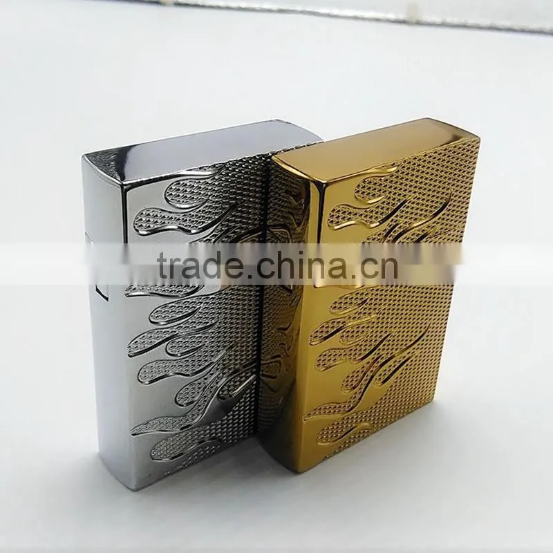 Gun golden plated universal gas lighter refill battery electric lighter