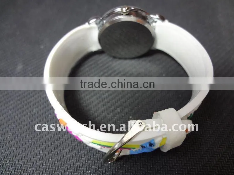 Fashion printed custom silicone leisure sports watch for kids