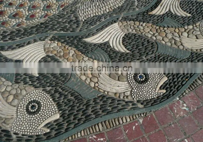 Natural Black basalt pebble stone
