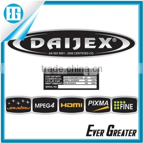 custom furniture label, customized electroformed sticker 3M tape metal sticker custom metal logo stickers