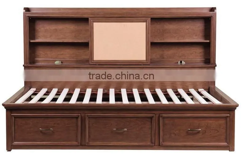 american multi-functional storage bed /solid wood Bookshelf bed AS-B37