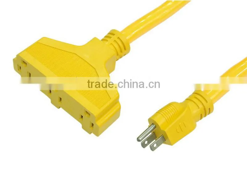 USA Outdoor 3 outlet Extension cable with UL CUL approval
