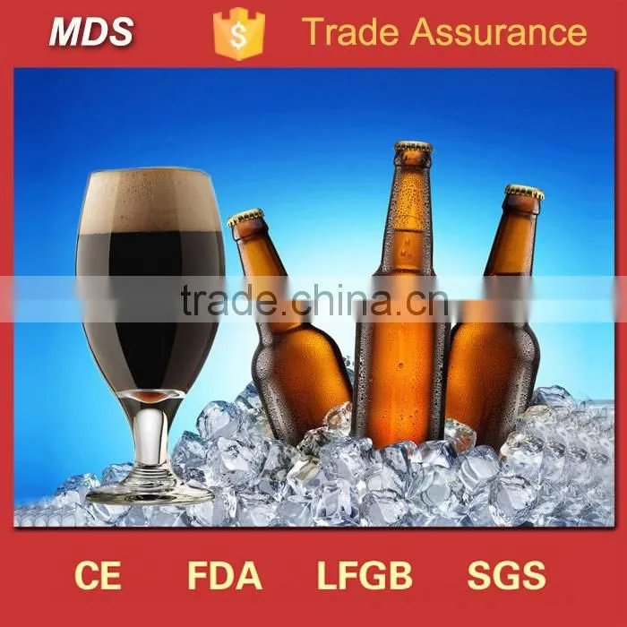 Short stem tulip thin beer glass with bell ring