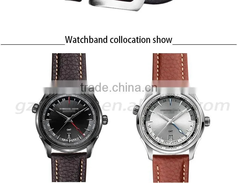 2015 hot fashion grain cowhide leather strap watch 23mm watch strap leather