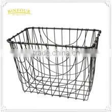 Industrial Style black Wire Metal Storage Crate Vintage Basket Shop Display