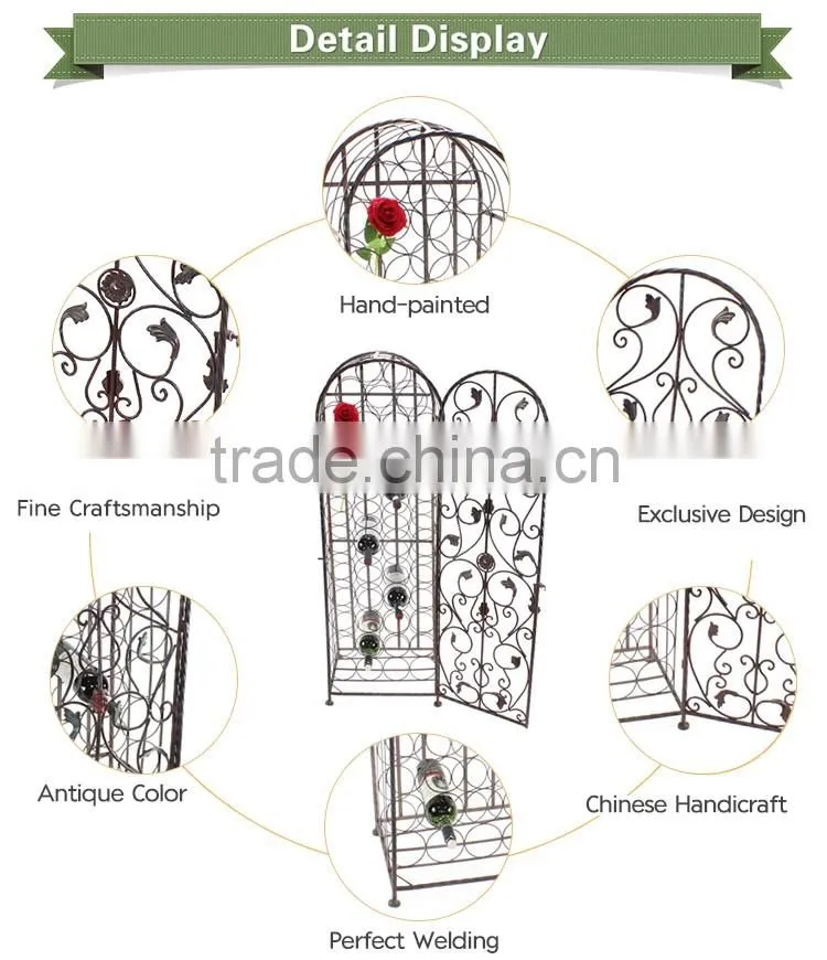 factory price 2 tiers metal wine display cabinet wine standing