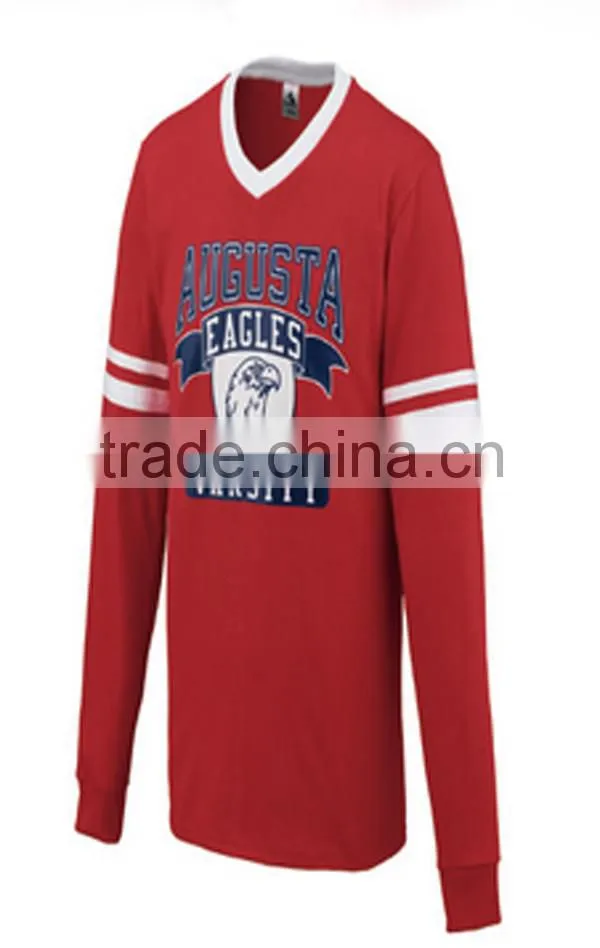 Red style sublimation factory provide soccer jersey long sleeve